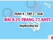 Bài 8.25 trang 77 Toán 8 Tập 2 Kết nối tri thức